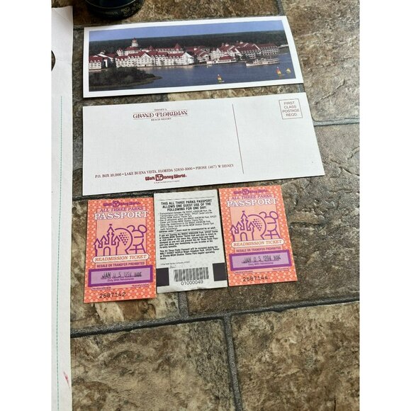 Vtg Lot Of The Grand Floridian Hotel Disney World Jan 05 1994 Menu Tickets - Picture 7 of 10